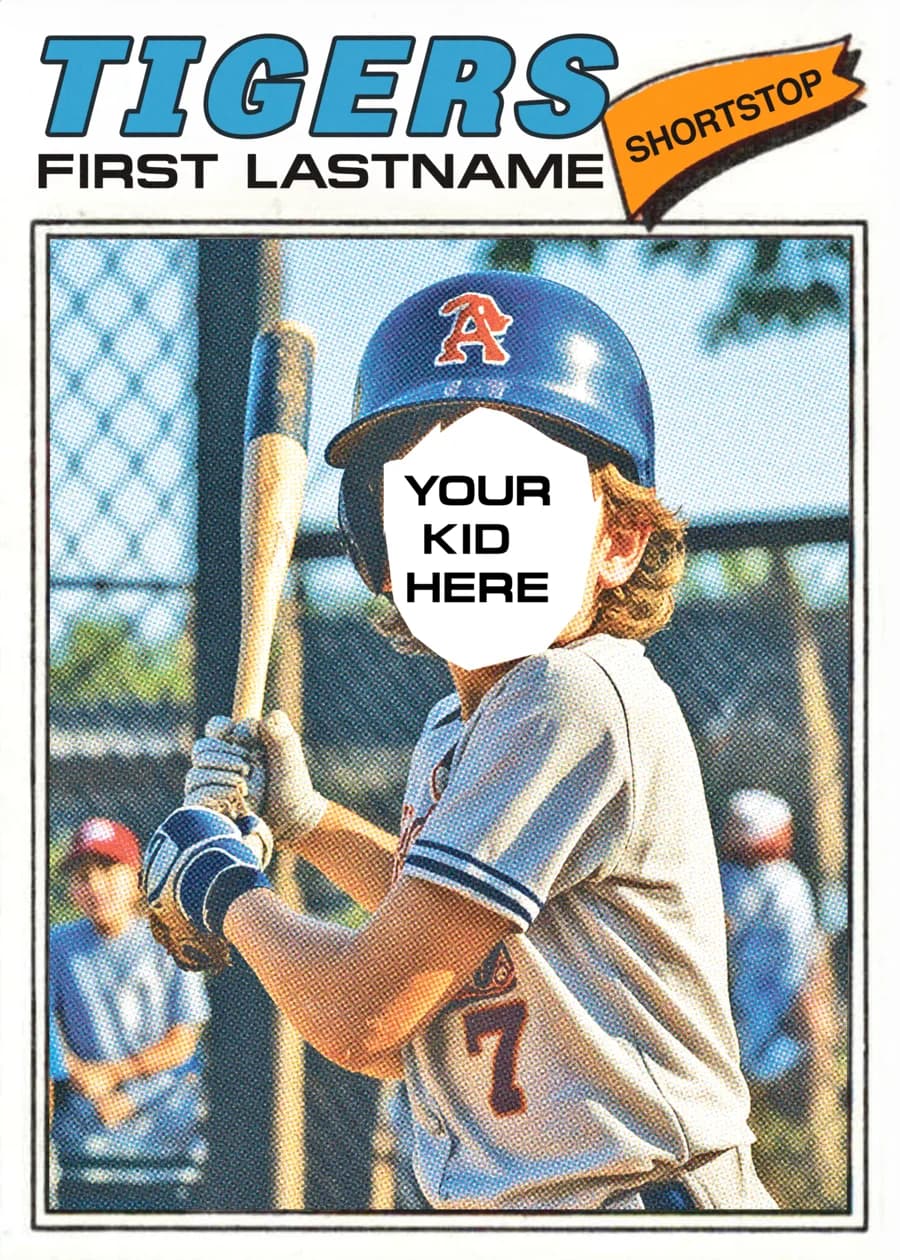 Custom baseball card in a 1977 Topps style