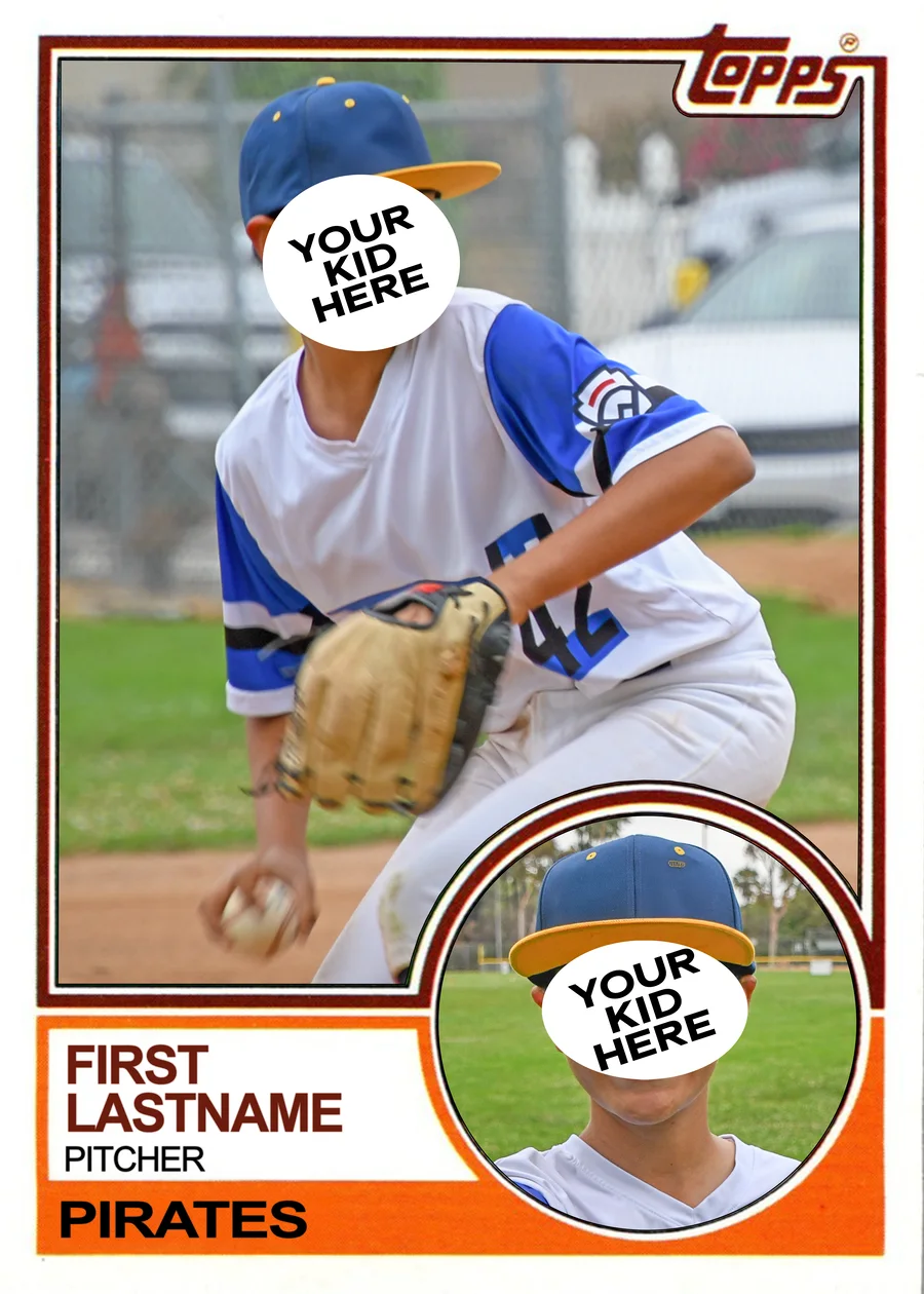 Custom baseball card in a 1983 Topps style