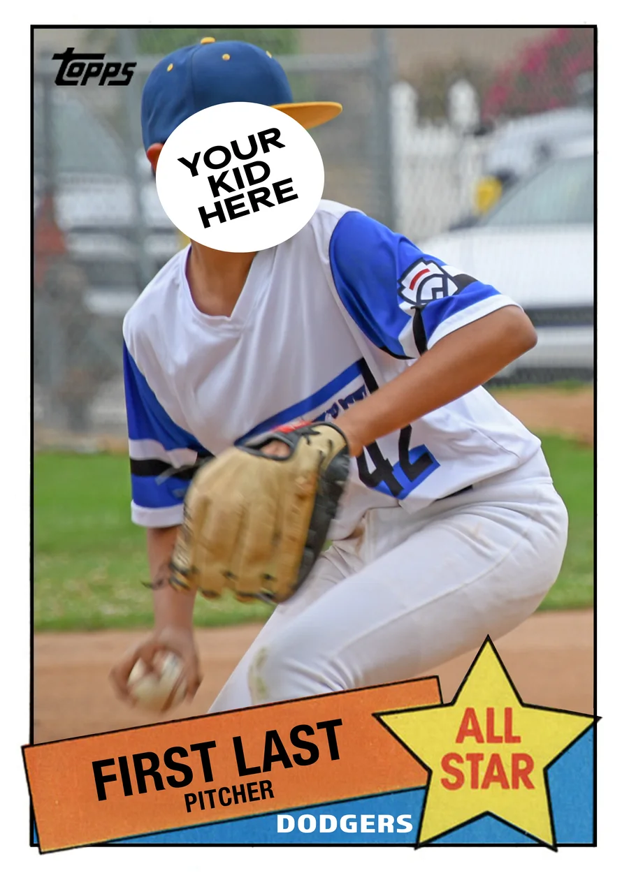 Custom baseball card in a 1985 Topps All-Star style