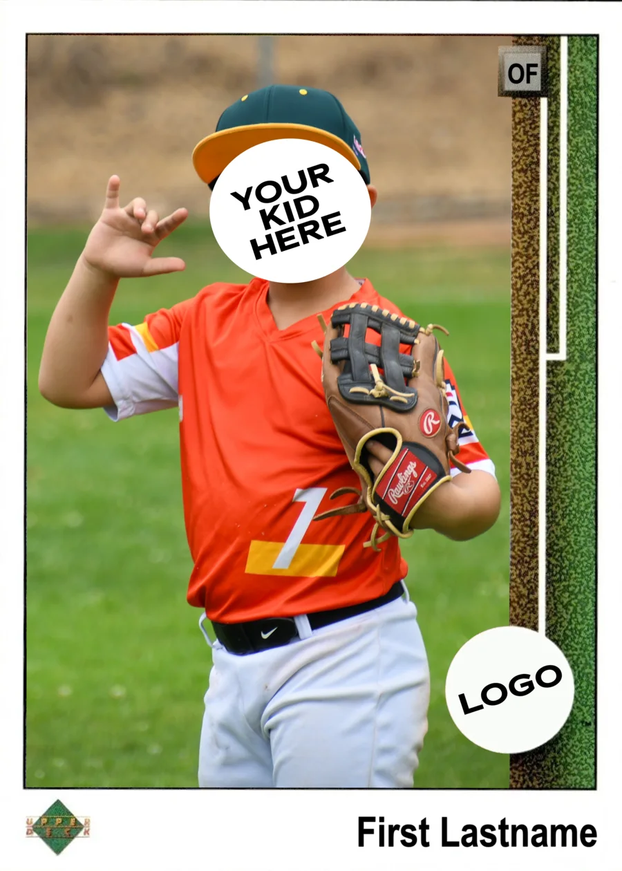 Custom baseball card in a 1989 Upper Deck style, alternate layout