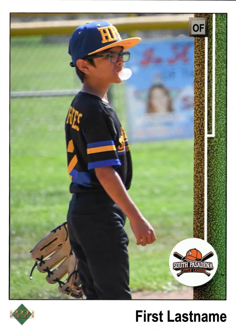 Custom baseball card in a 1989 Upper Deck style