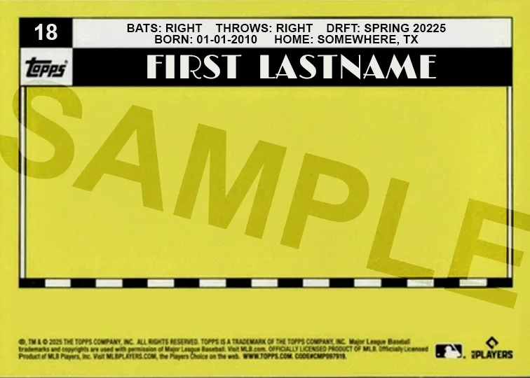 Back of a custom baseball card in a 1990 Topps style, with the player's season statistics